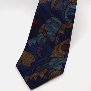 Vintage All Silk Geometric Abstract Bill Blass for Stearns Slim Tie